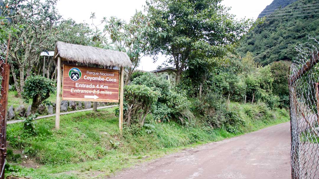 Sign to Cayambe-Coca National Park; Papallacta, Ecuador | ©Angela Drake