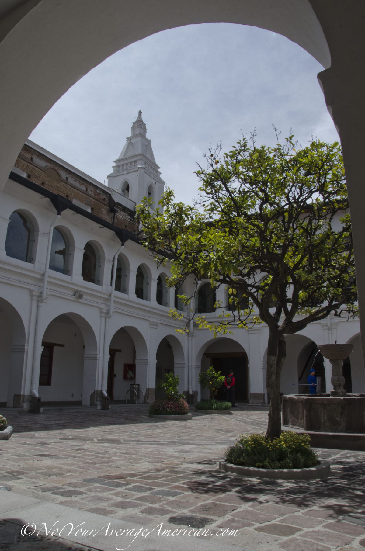 The inner courtyard of the Museo del Carmen Alto, Quito, Ecuador | ©Angela Drake