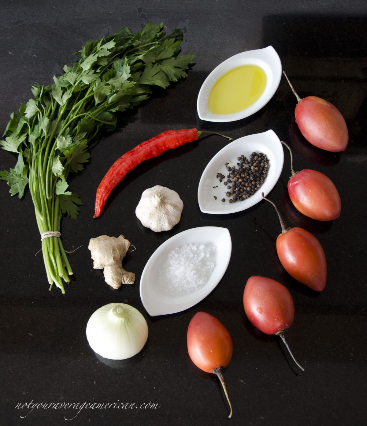 Ingredients for Ecuadorian Hot Sauce with Ginger