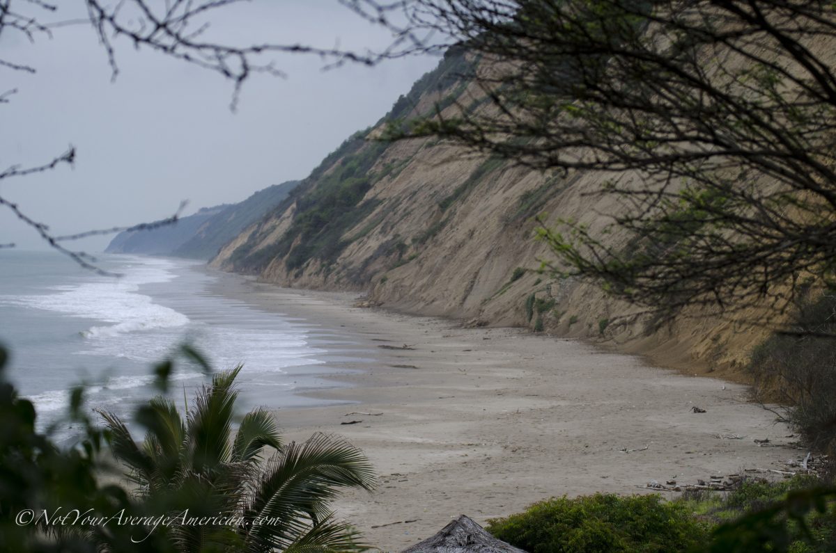 A view of the beach from outside our room, Chirije Lodge, Manabi, Ecuador