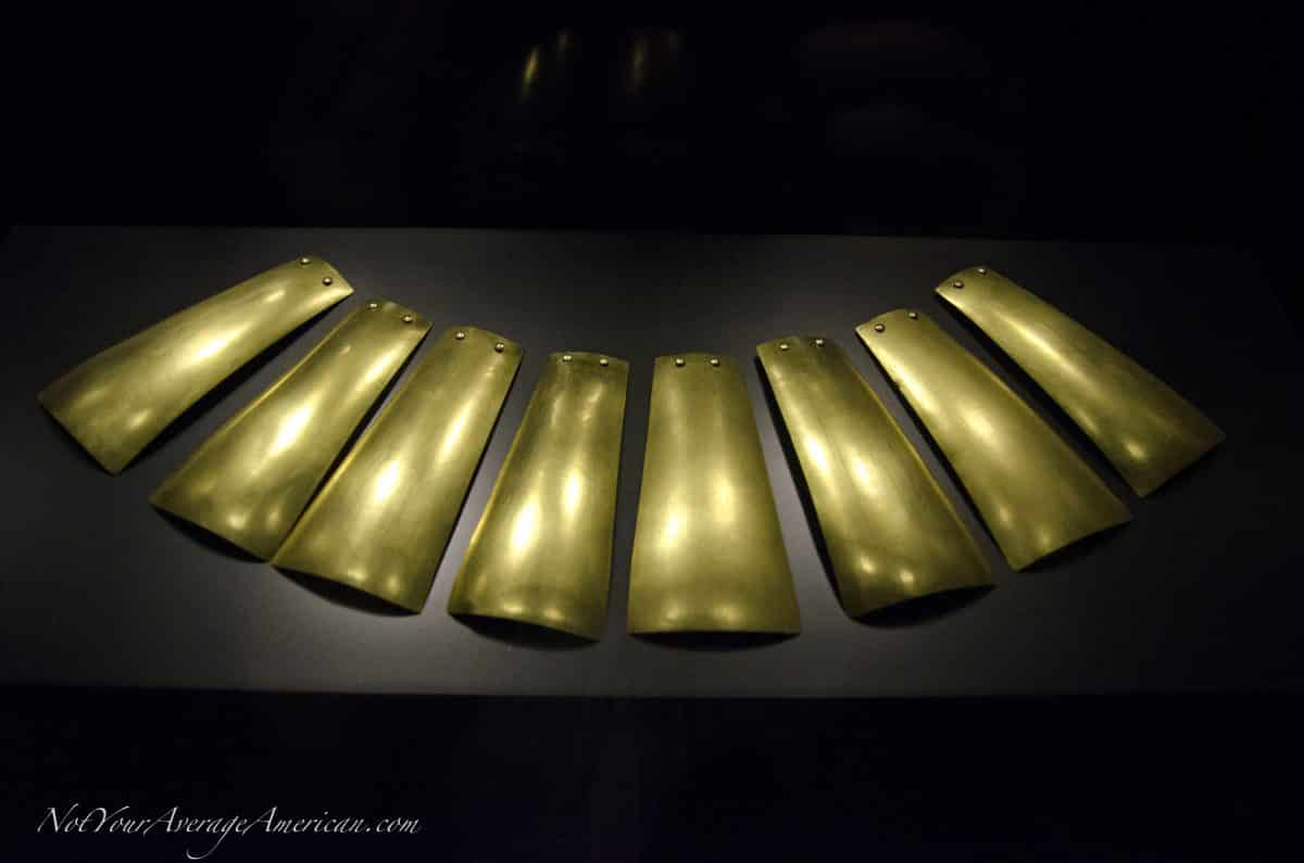 A necklace of polished gold; Museo Nacional, Casa de la Cultura, Quito, Ecuador | © Angela Drake