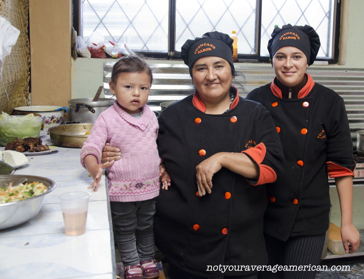 Our Concineras at Cuencana Sabor (with chef in training) | ©Angela Drake Our Concineras at Cuencana Sabor (with chef in training) | ©Angela Drake