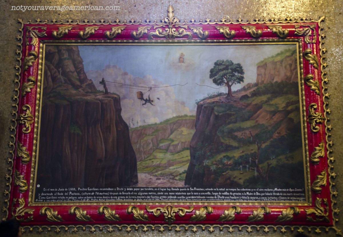 One of many murals inside the Basilica that tells part of the story of the miracles of the Virgin Mary.