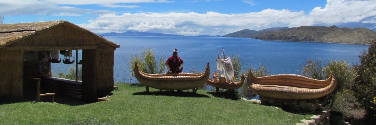 Examples of reed boats at the Inti Wati Complex, Isla del Sol, Bolivia | ©Angela Drake