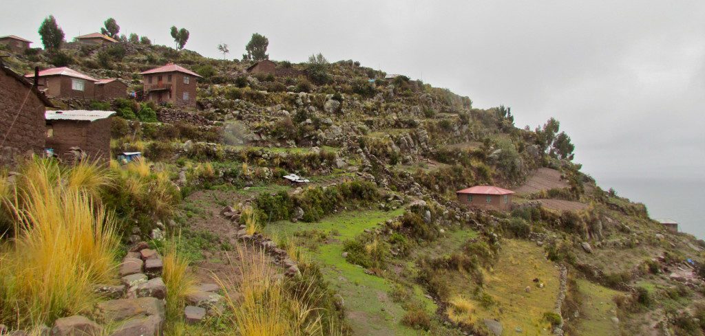 The terraced farmland of Taquile