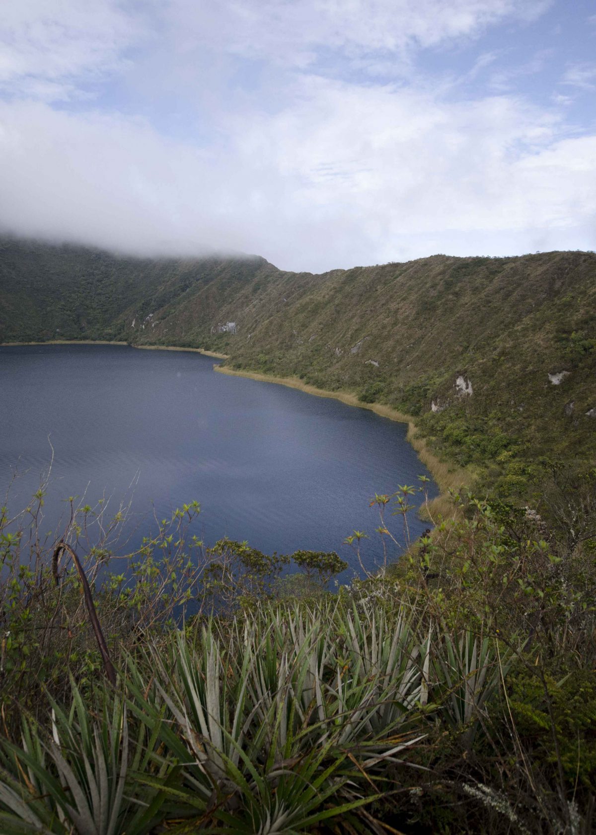 View of the Lake from the Hiking Trail, Laguna Cuicocha, Ecuador