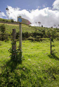 Sign post for Hikers, Road to Refugio of Guagua Pichincha