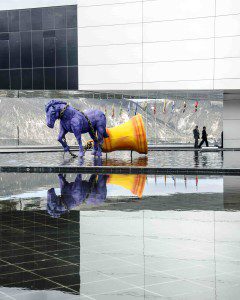 Statue in front of UNASUR