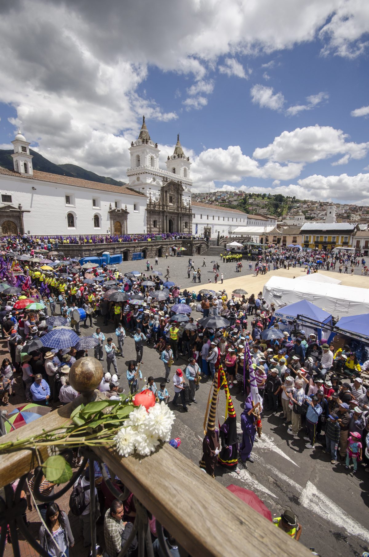 Front of the Iglesia San Francisco on Good Friday, Quito, Ecuador | ©Angela Drake