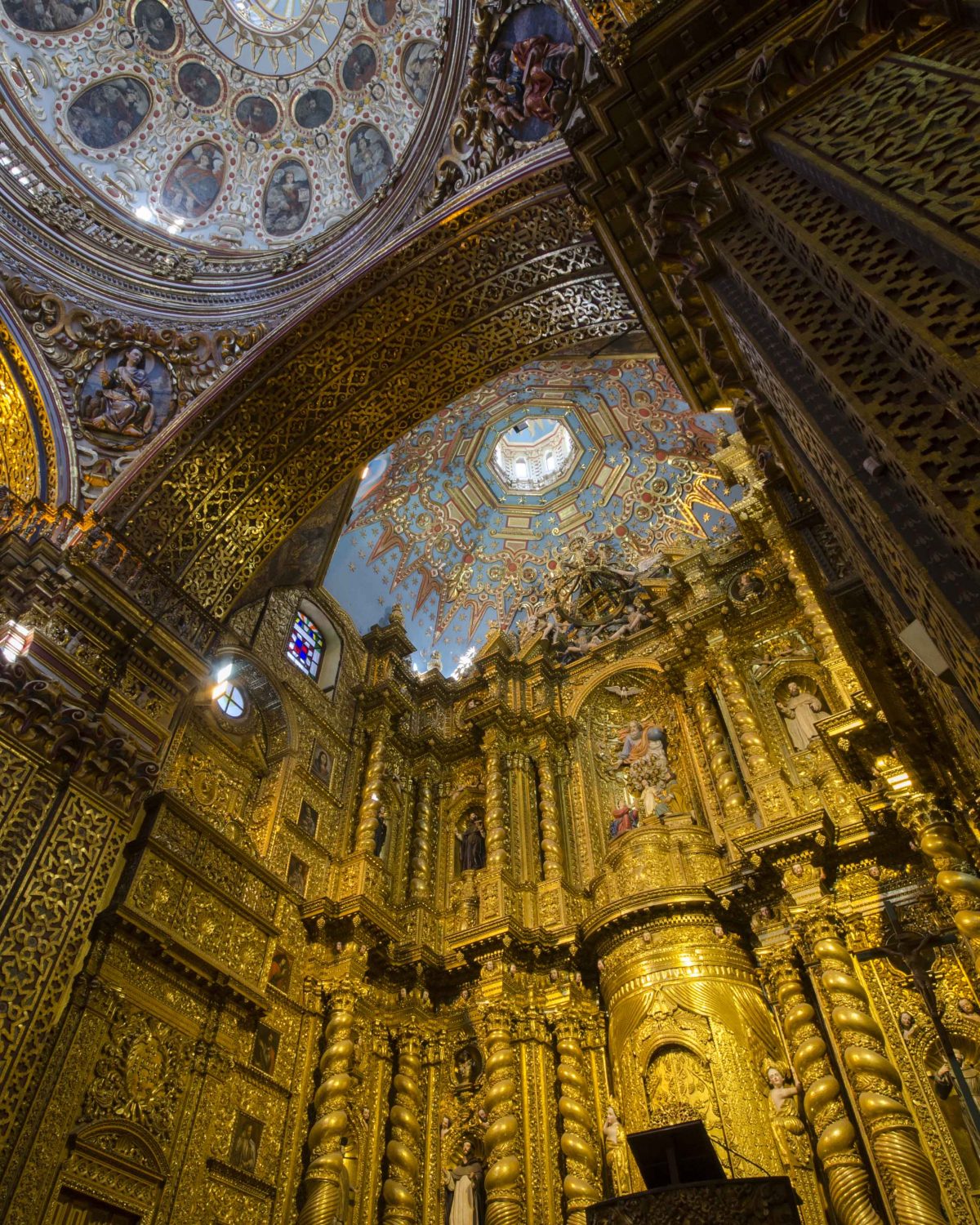 View looking into the dome in front of the gold altar