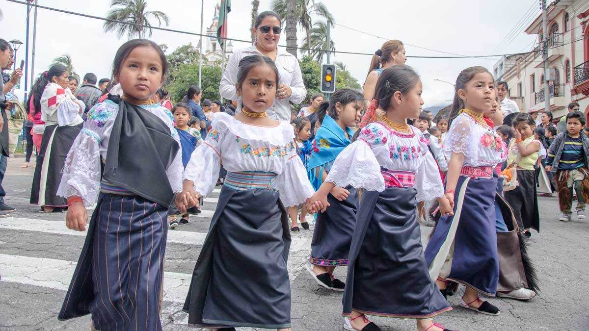 The Taking of the Plaza, School Children, Cotacachi, Ecuador | ©Angela Drake