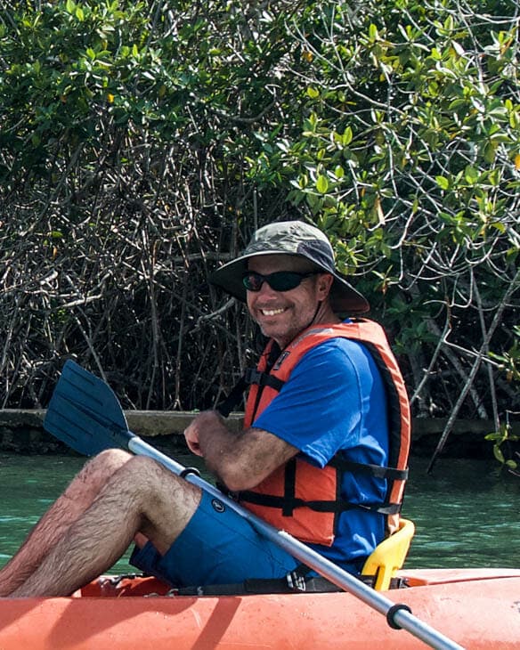 First time in a mangrove marsh with sharks and rays instead of catfish.