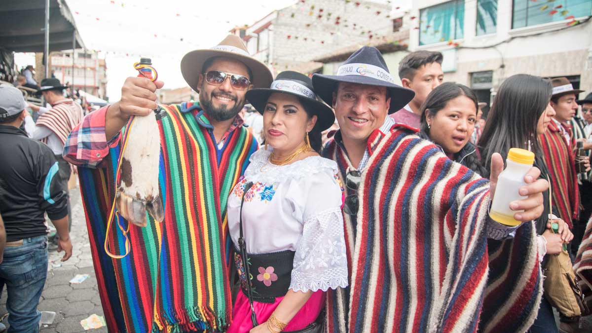 Los Loeros With La Ofrendera, Mama Negra, Latacunga, Ecuador | ©Angela Drake