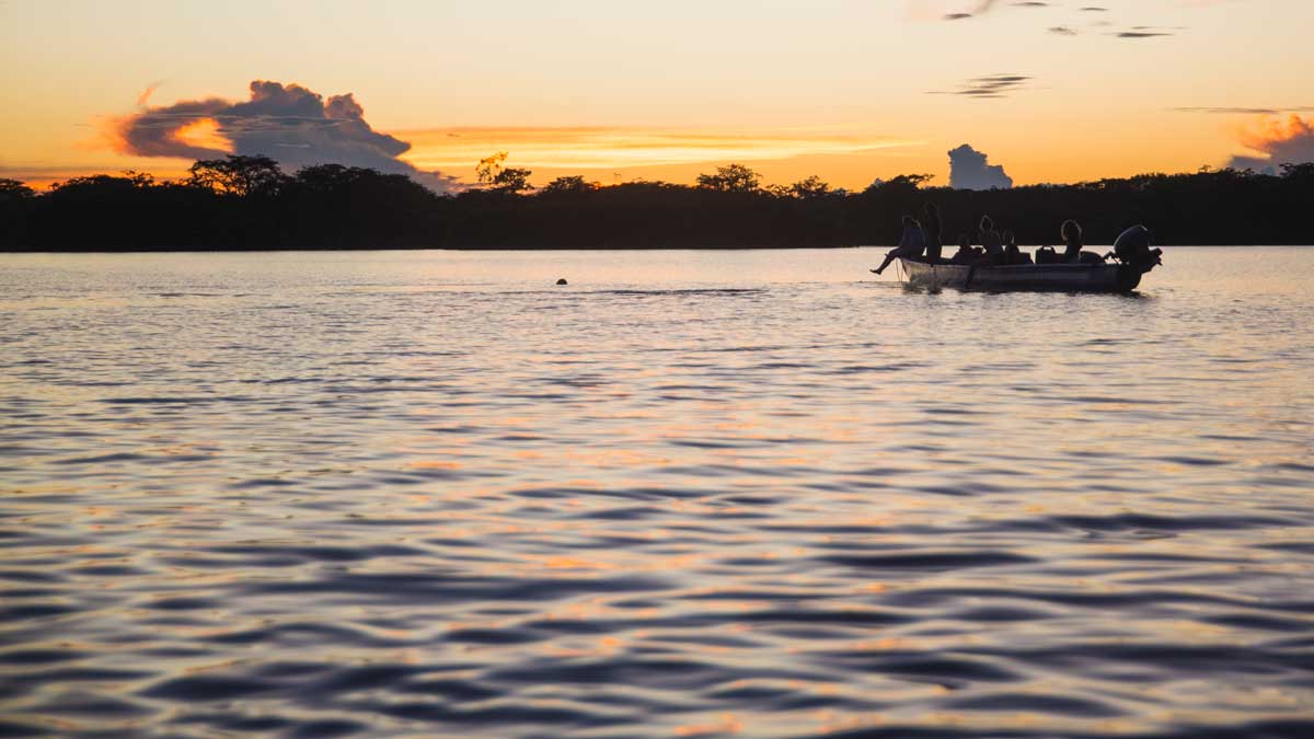 Sunset on Laguna Grande, Cuyabeno, Ecuador | ©Angela Drake