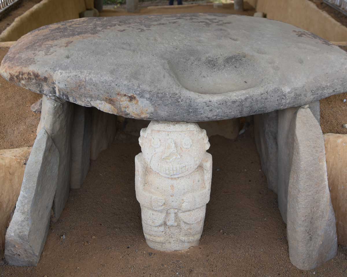 Statue at Mound 2; Alto de los Piedras, Isnos, Colombia | @Angela Drake