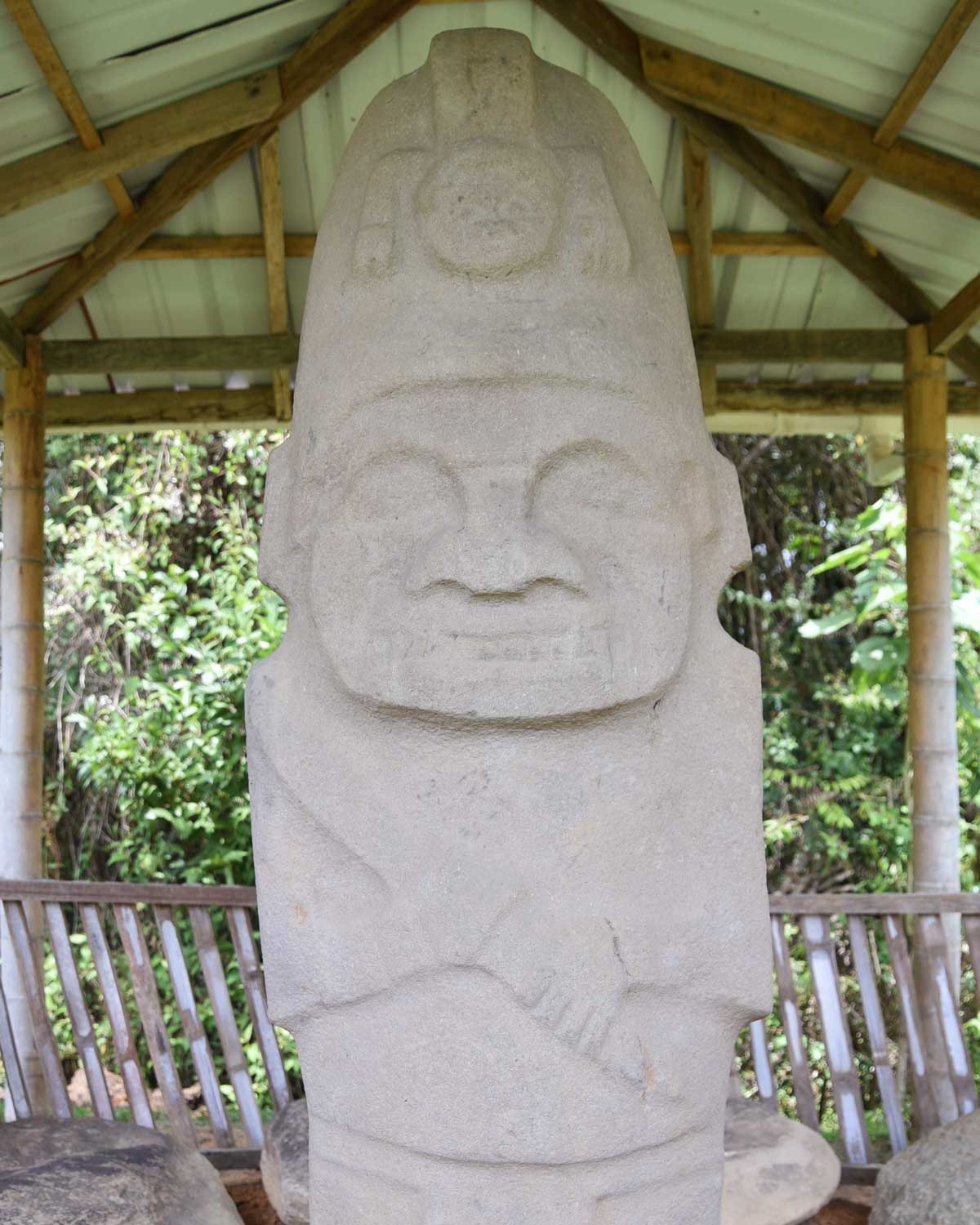 Close-up of Helmeted Statue; Alto de los Piedras, Isnos, Colombia | ©Angela Drake Close-up of Helmeted Statue; Alto de los Piedras, Isnos, Colombia | ©Angela Drake