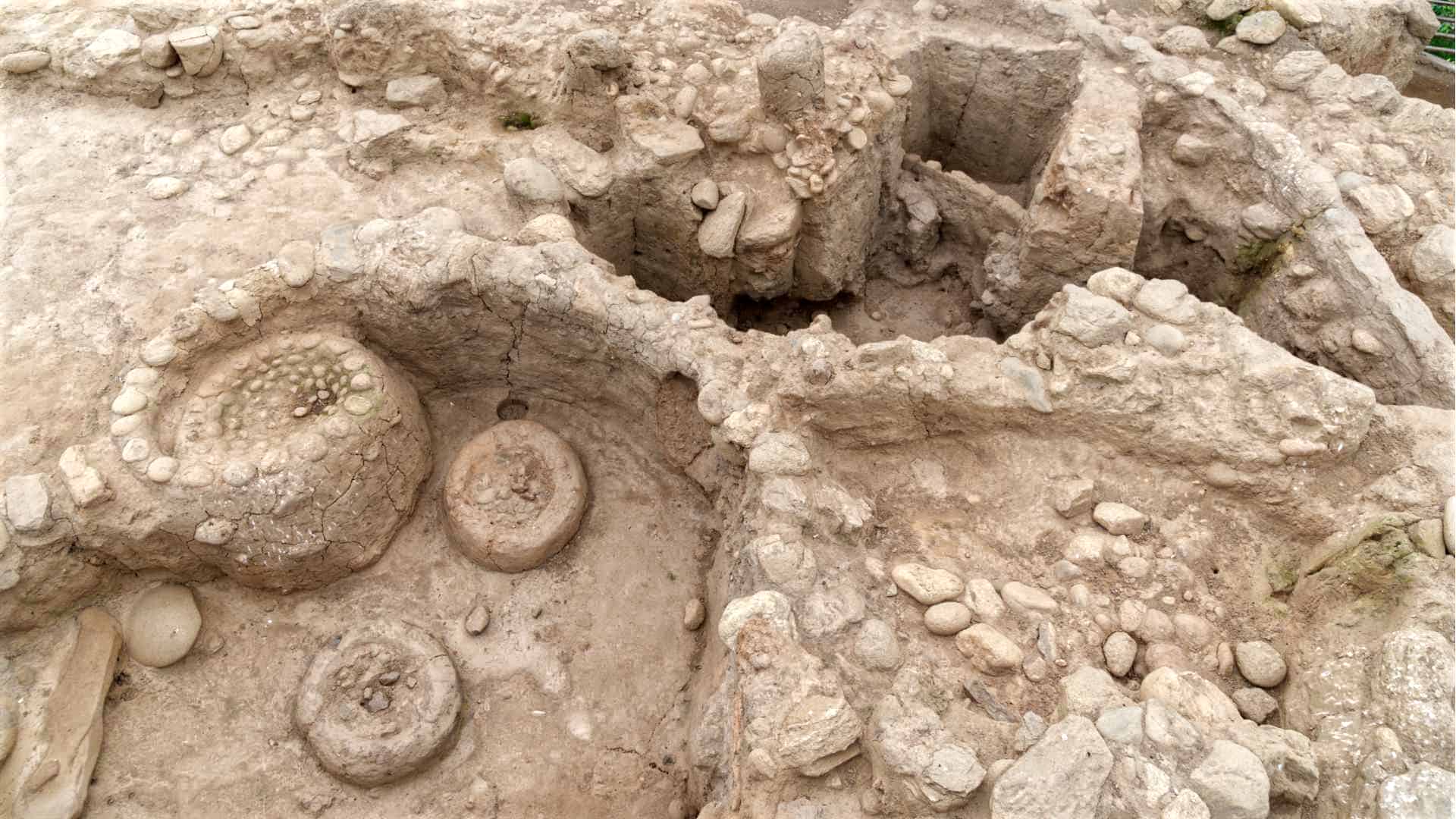 Excavated burial ground shows a spiral stone circle shape similar to a Fibonacci curve