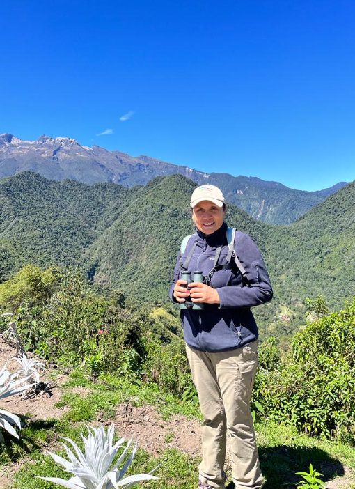 Julia Patiño on the trail at the Yanacocha Reserve in Ecuador