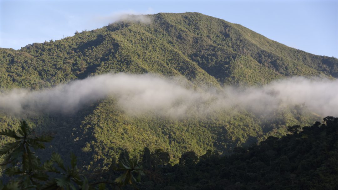 A thin wisp of cloud floats past the mountain vista at the Maraksacha Reserve