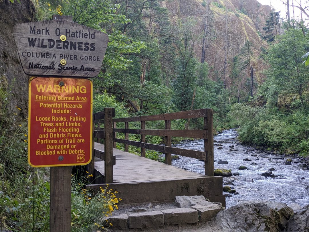 Trail sign to the Mark O Hatfield Wilderness Area