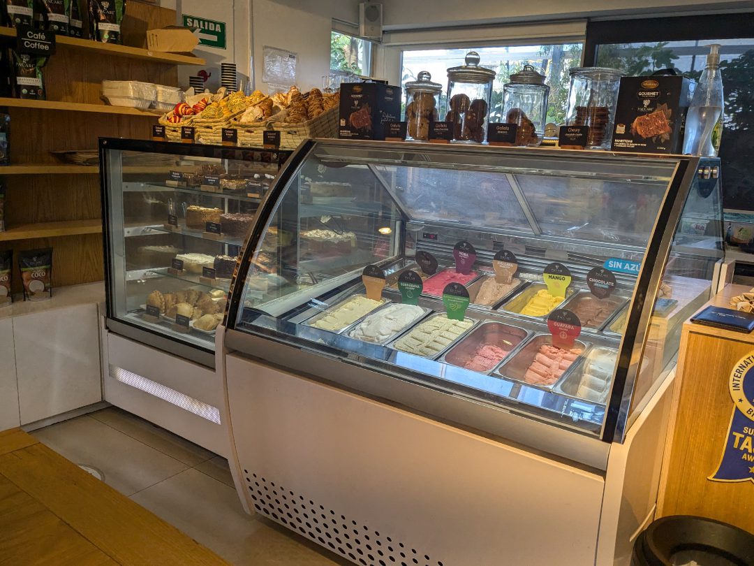 The Paccari storefront in Quito's La Floresta neighborbood includes a selection of treats from pastries to ice cream