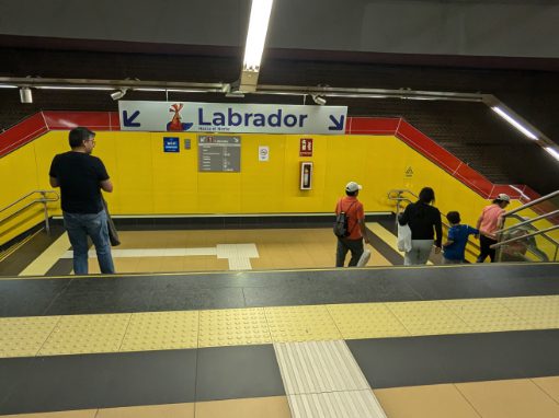 Heading to the North (Labrador) on the Quito Metro.