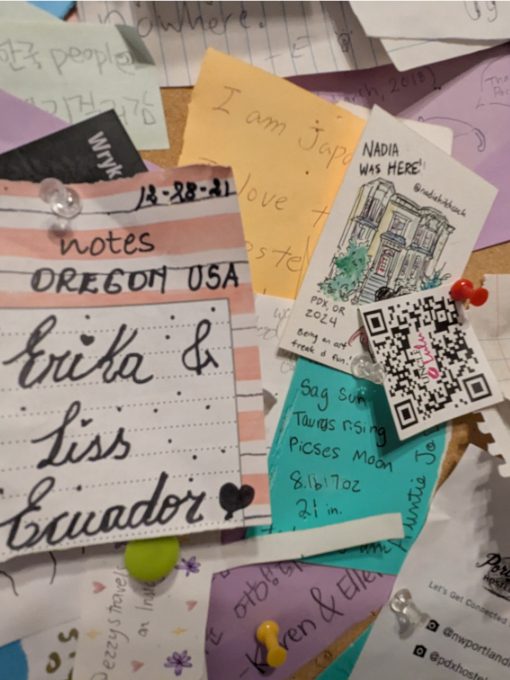 Talk about a small world... Notes from visitors, including one from Erika and Liss in Ecuador... talk about a small world.