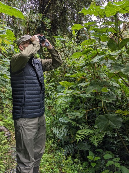 Scott wearing a Craft Sportswear Men's ADV Explore Light Down Vest while birdwatching in the Amazon. Scott wearing a Craft Sportswear Men's ADV Explore Light Down Vest while birdwatching in the Amazon.