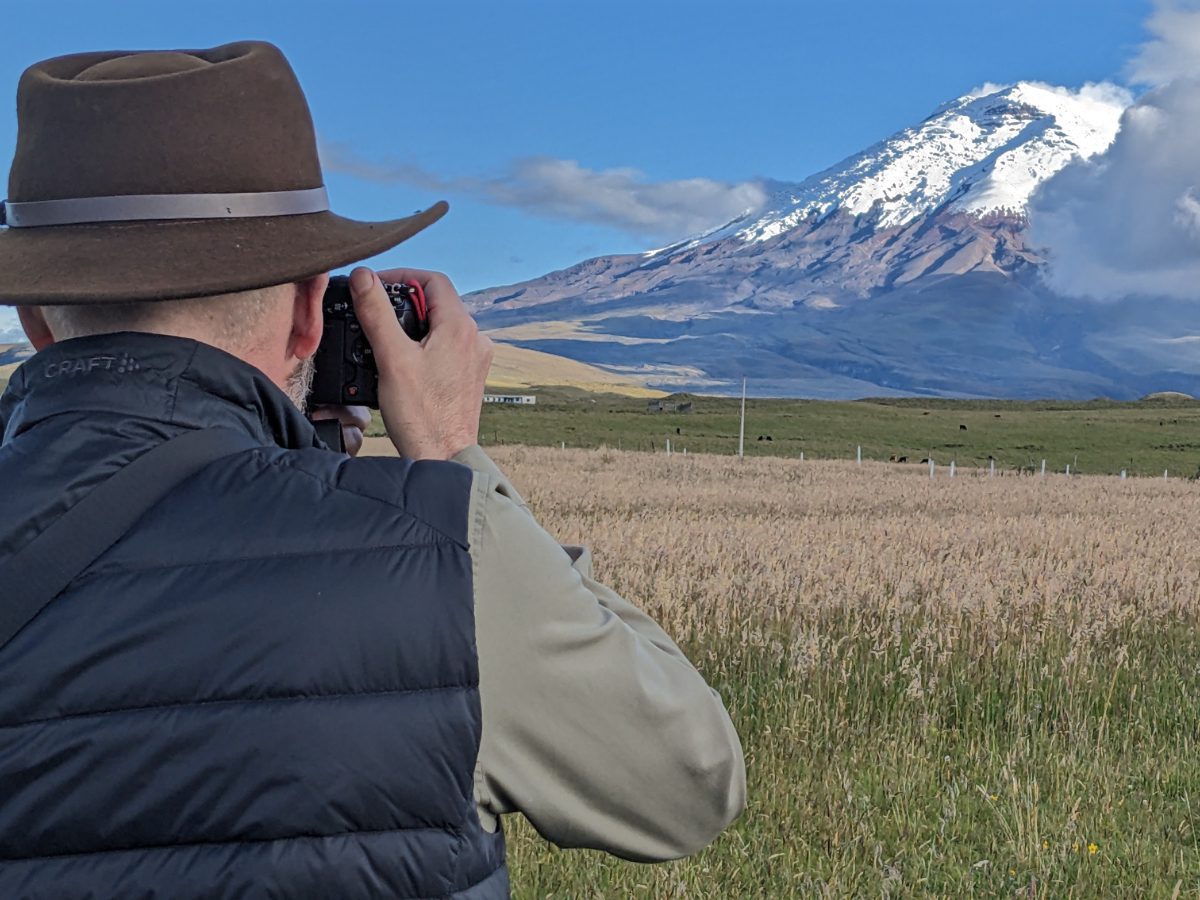 Scott wearing a Craft Sportswear Men's ADV Explore Light Down Vest while photographing the Cotopaxi Volcano Scott wearing a Craft Sportswear Men's ADV Explore Light Down Vest while photographing the Cotopaxi Volcano